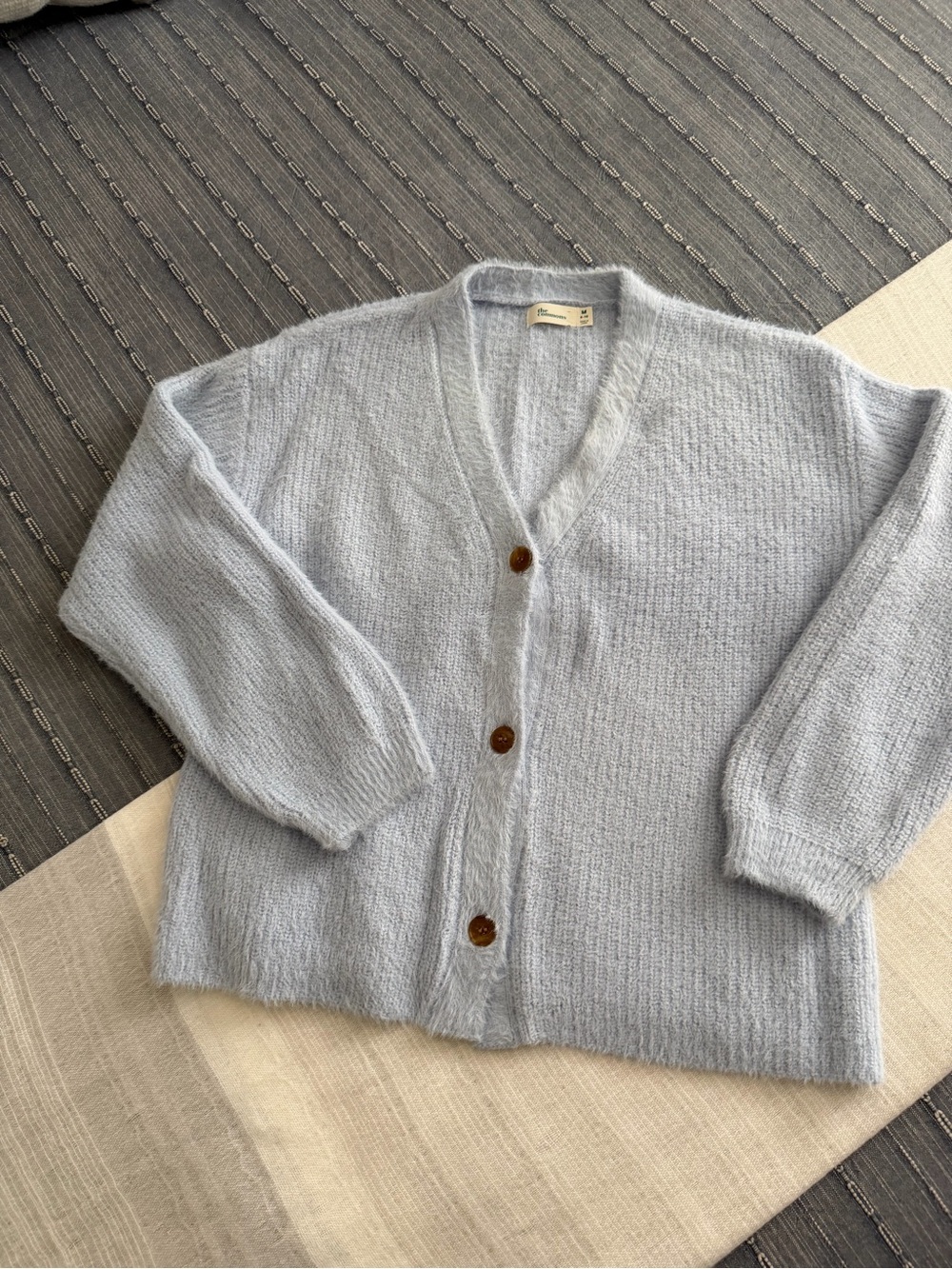 The Commons light blue cardigan with brown buttons, size M 8/10
